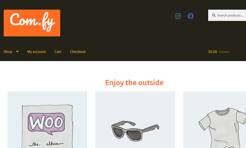 a screenshot of the Com.fy web Store